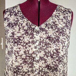 Quintessential Sheer Beige & Grey Sleeveless Top